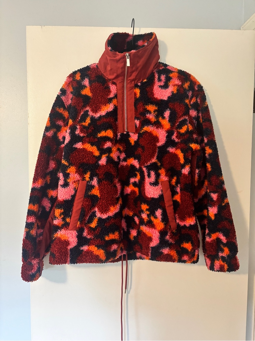 Sage Collective Colorful Print Sherpa Pullover, Size S